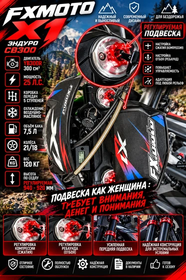 Подвеска и комплектация FXMOTO X1