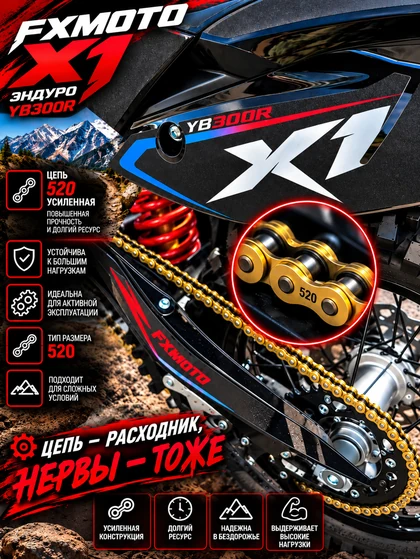 Цепь CHOHO 520H FXMOTO X1