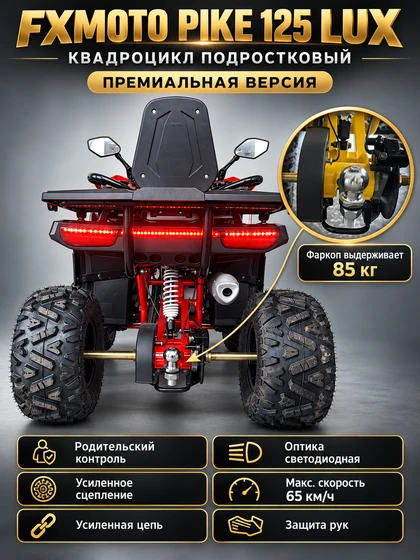 FXMOTO PIKE 125 LUX — вид сзади и характеристики